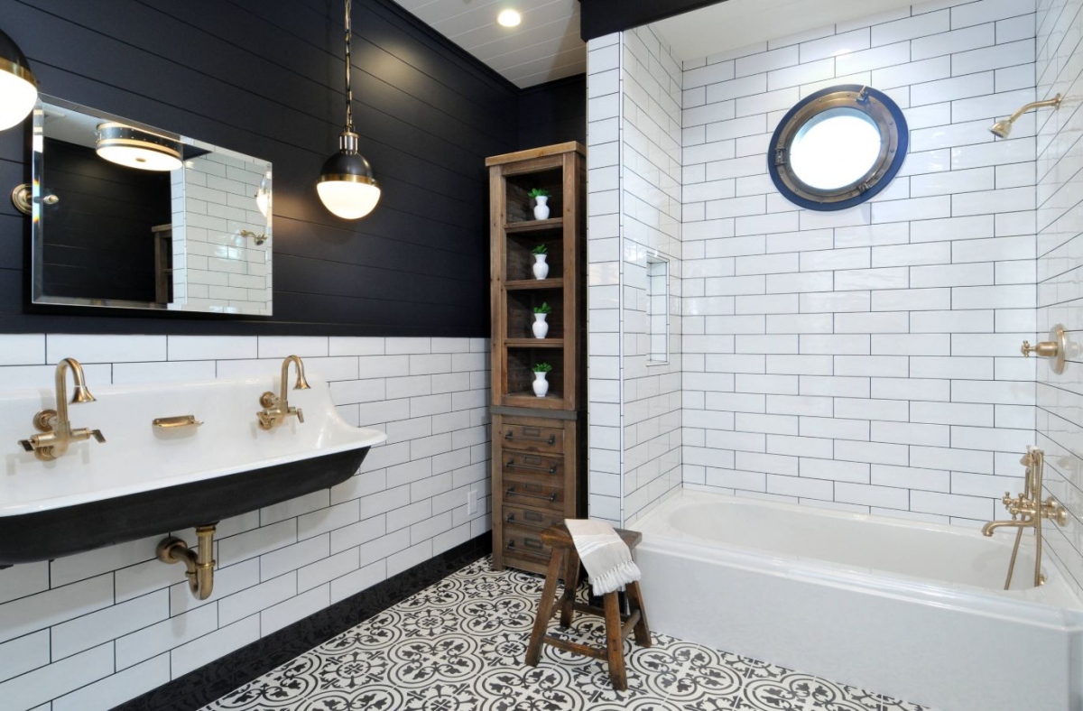 Chiêm ngưỡng hai sắc màu trắng - đen trong thiết kế nhà tắm - Ảnh 6.