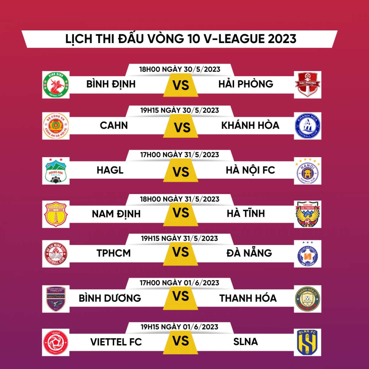 Lịch thi đấu VLeague 2023 hôm nay 31/5 HAGL quyết đấu Hà Nội FC