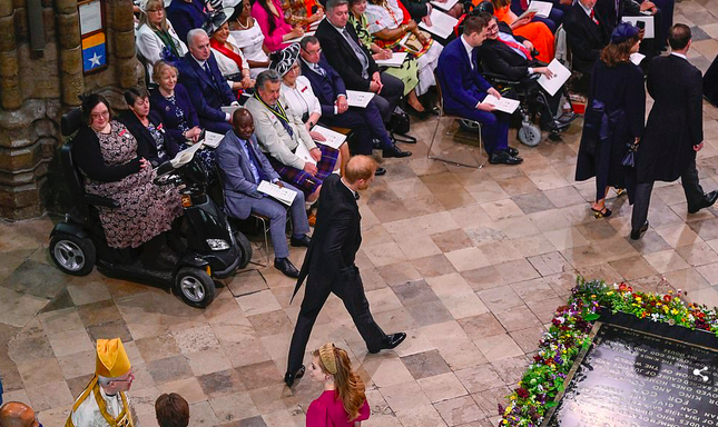 Ho&agrave;ng tử Harry một m&igrave;nh bước v&agrave;o lễ đăng quang của vua cha - Ảnh 1.