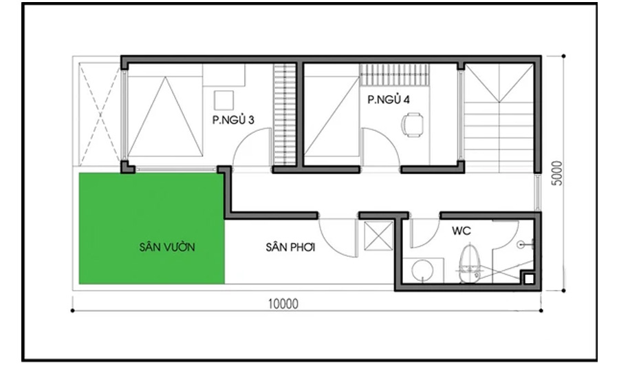 Thiết kế và bố trí nội thất nhà 2 tầng trên mảnh đất 50m² cho gia đình 3 thế hệ - Ảnh 2.