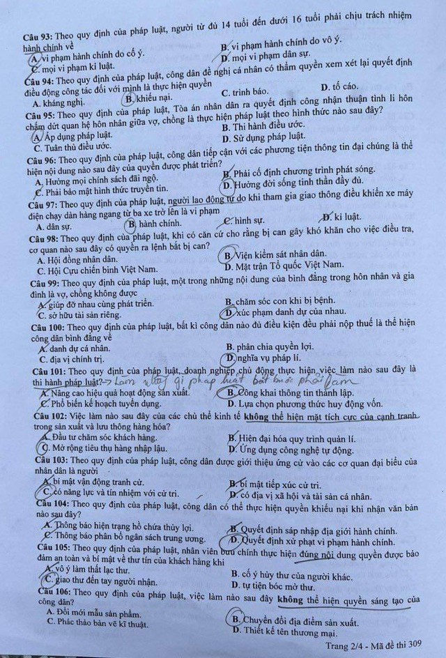 Đề thi Giáo dục công dân THPT quốc gia 2023: Đề dài, nội dung nhiều câu kịch tính như phim! - Ảnh 2.