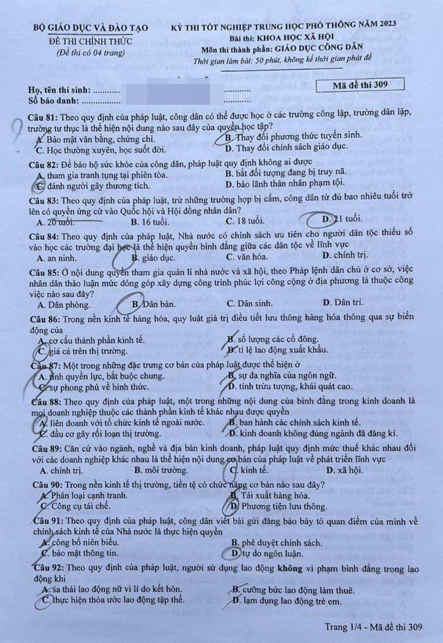 Đề thi Giáo dục công dân THPT quốc gia 2023: Đề dài, nội dung nhiều câu kịch tính như phim! - Ảnh 1.