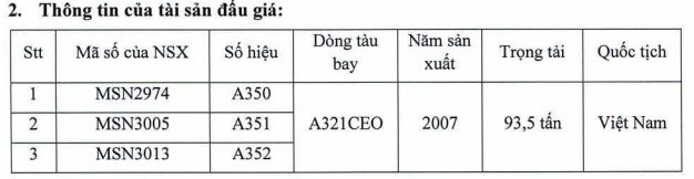 Vietnam Airlines b&aacute;n đấu gi&aacute; 3 m&aacute;y bay, khởi điểm 118 tỷ đồng/chiếc - Ảnh 1.