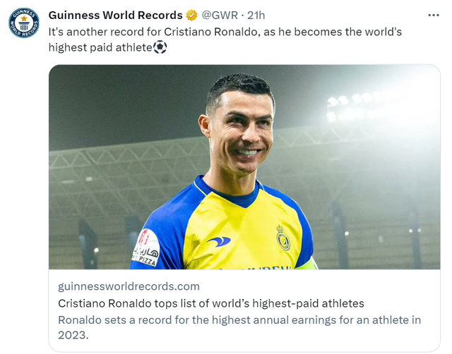 Vượt mặt Messi, Ronaldo lập kỷ lục Guinness - Ảnh 1.