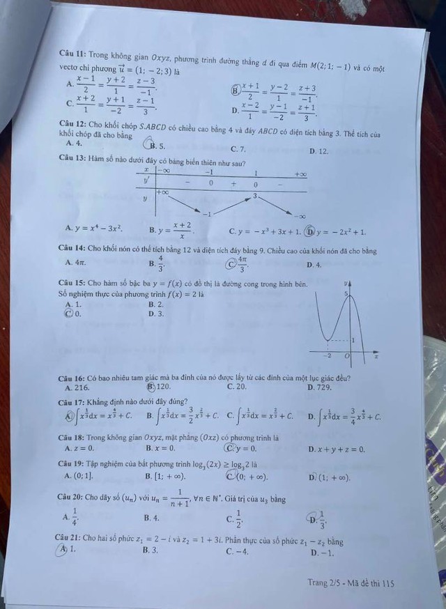 NÓNG: Bộ GD&ĐT công bố đáp án chính thức môn Toán kỳ thi tốt nghiệp THPT 2023 - Ảnh 3.