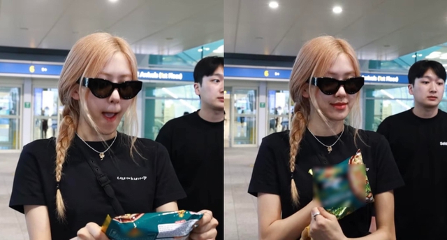 Rosé (BLACKPINK) nhận phở gói tại sân bay, biểu cảm thích thú gây bão MXH Việt Nam - Ảnh 5.
