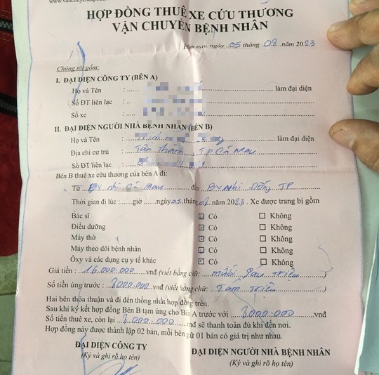 Con nguy kịch, người cha ngh&egrave;o bấm bụng thu&ecirc; xe cấp cứu gi&aacute; cắt cổ - Ảnh 1.