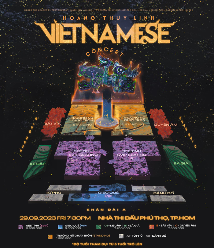 Giá vé concert Hoàng Thùy Linh Cao gần gấp rưỡi show của Đen Vâu