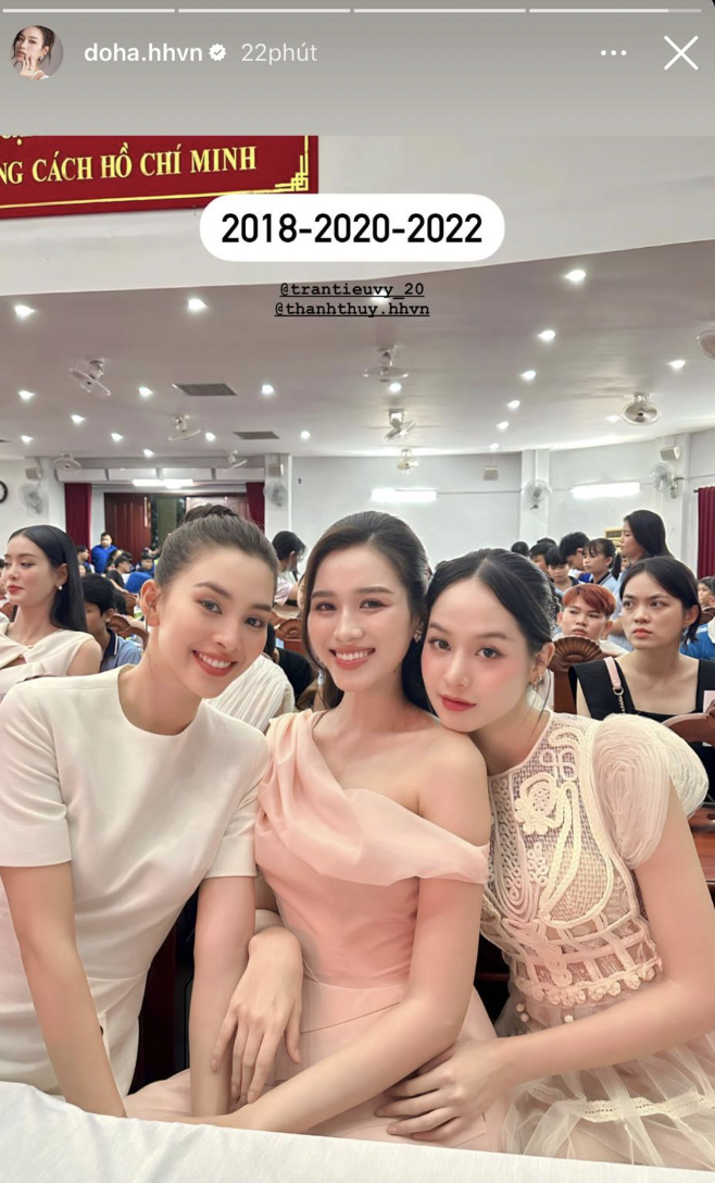 Khoảnh khắc 3 nàng Hoa hậu Việt Nam chung khung hình, nhan sắc ra sao?