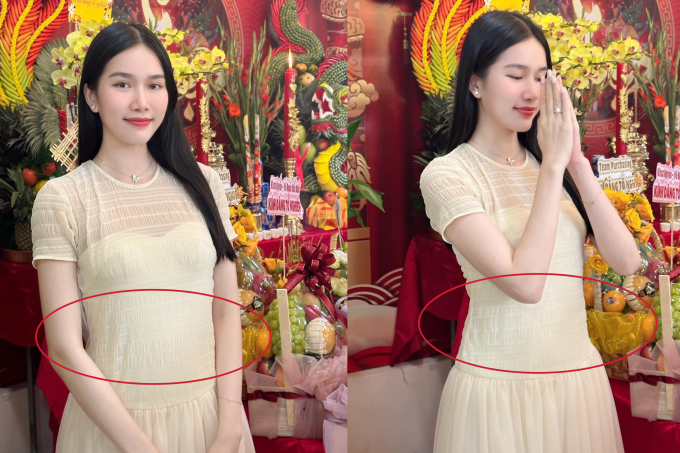 Á hậu Vbiz lộ vòng 2 lùm lùm, mang thai con đầu lòng sau khi kết hôn với chồng doanh nhân? - Ảnh 2.