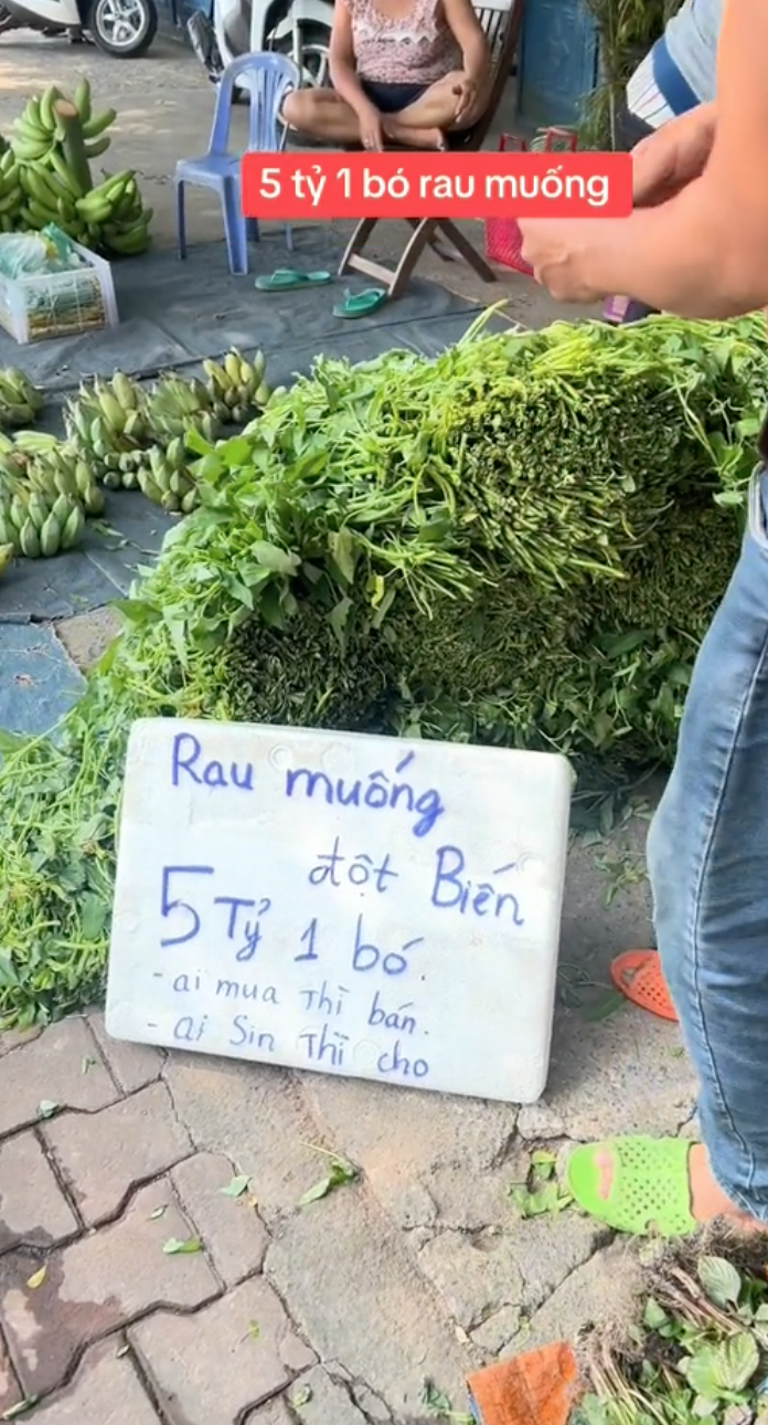 Anh bán rau treo biển 5 tỷ cho bó rau muống đột biến, dân mạng đồng ...