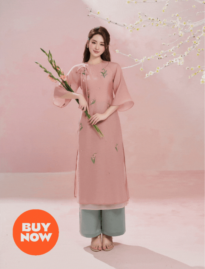 Gam màu áo dài hot nhất Tết Giáp Thìn gọi tên hồng phấn, có đến 10 thiết kế nổi bật mà nàng chớ ngó lơ - Ảnh 5.