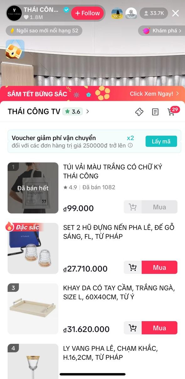 Livestream bán hàng quý tộc, Thái Công không quên cài cắm sản phẩm bình dân mới toanh: Giá 199K, cháy hàng trong phút mốt - Ảnh 7.