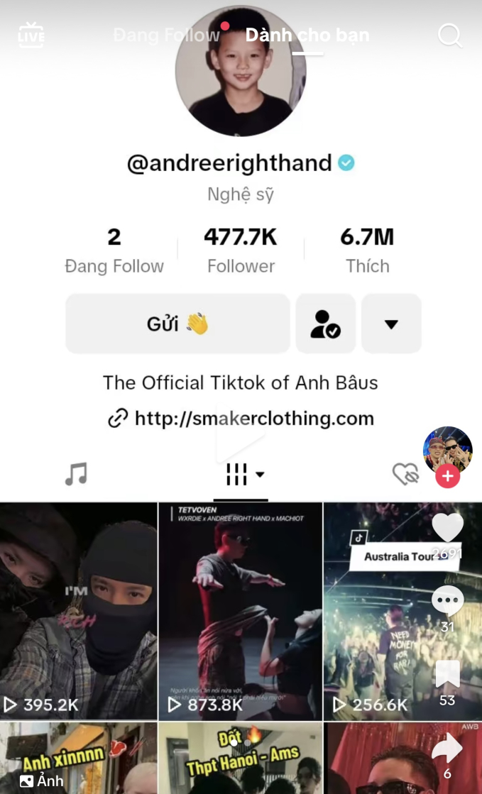 Andree nhập hội chỉ follow m&igrave;nh em, theo d&otilde;i g&aacute;i lạ kh&ocirc;ng phải Phương Ly - Ảnh 2.