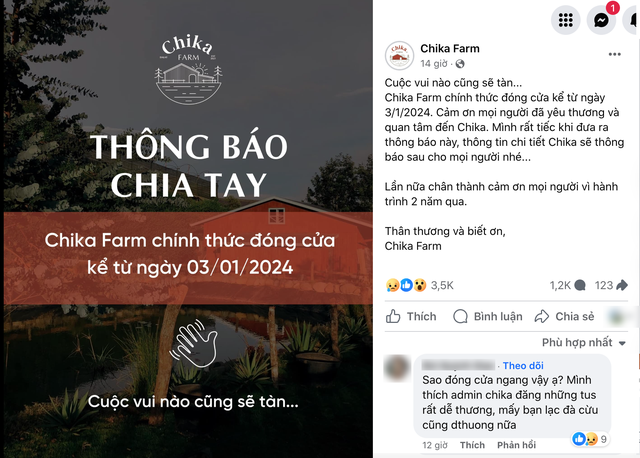 Chika Farm tiết lộ số phận vườn thú sau khi đóng cửa, nhiều dân mạng vẫn hi vọng sẽ mở trở lại - Ảnh 1.