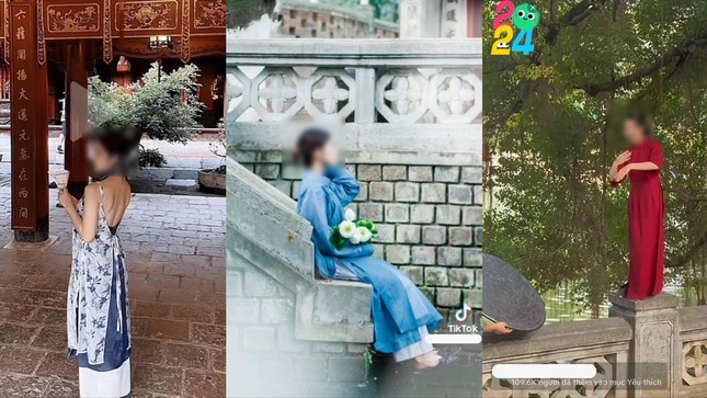 Tr&agrave;o lưu chụp ảnh &aacute;o d&agrave;i, mặc hở hang, leo tr&egrave;o ở di t&iacute;ch: Người đẹp l&agrave;m xấu kh&ocirc;ng gian đẹp - Ảnh 1.