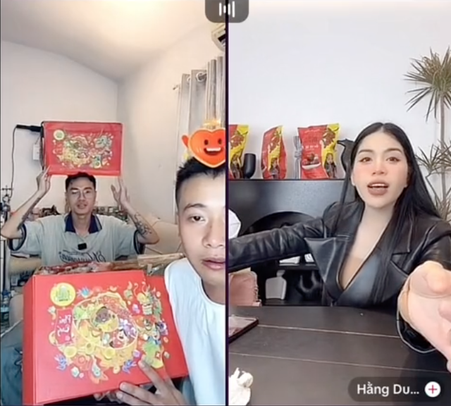 Quang Linh Vlogs được Hằng Du Mục giúp bán set quà Tết qua livestream, 3000 đơn hàng đi vèo vèo khiến dân mạng thích thú - Ảnh 1.