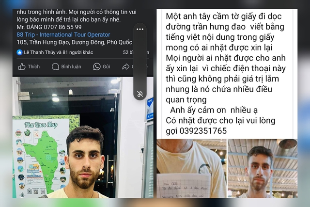 Cộng đồng Phú Quốc giúp du khách ngoại quốc tìm điện thoại bị mất - Ảnh 2.