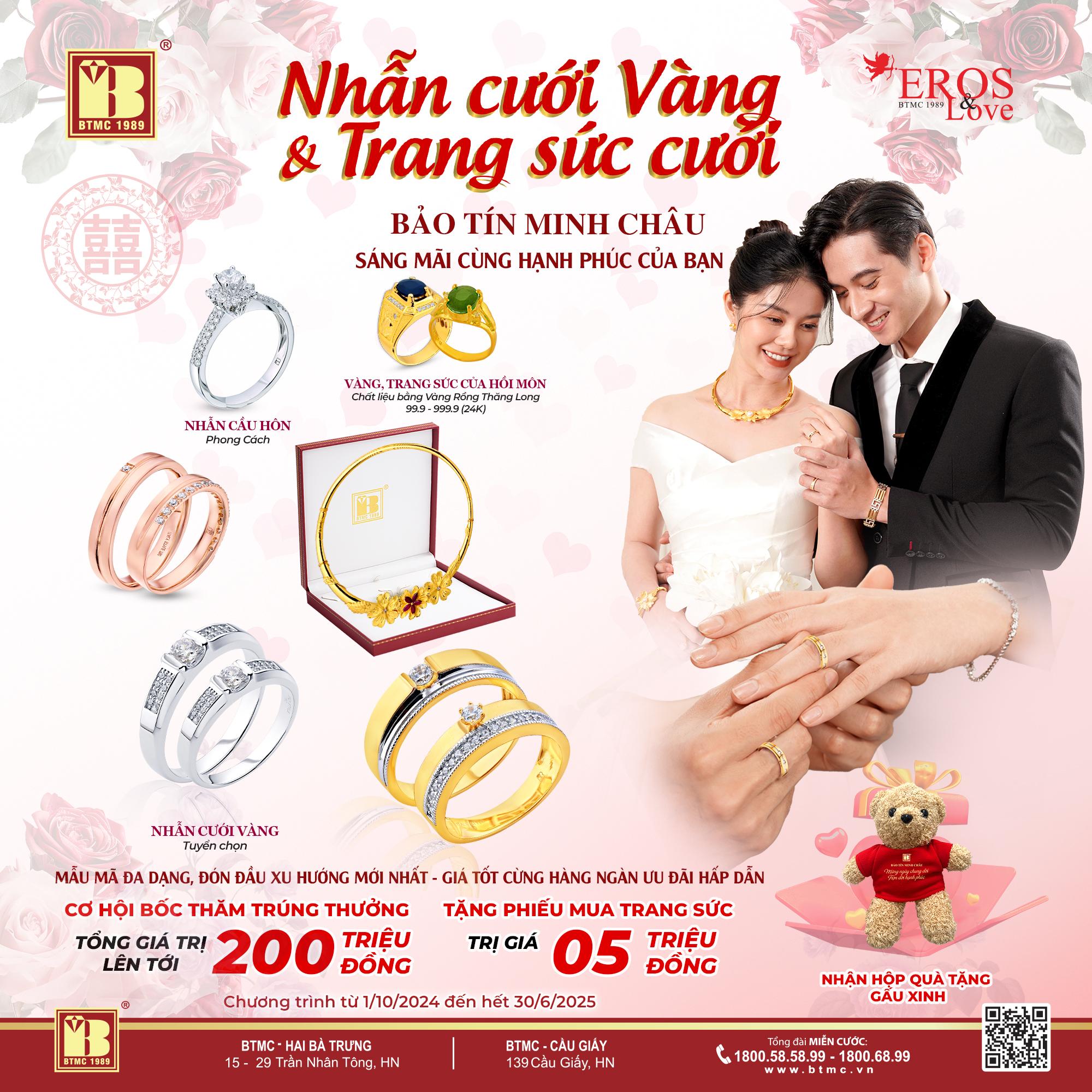 Mừng ngày chung đôi, trọn đời gắn kết cùng nhẫn cưới, trang sức cưới vàng của Bảo Tín Minh Châu- Ảnh 4.