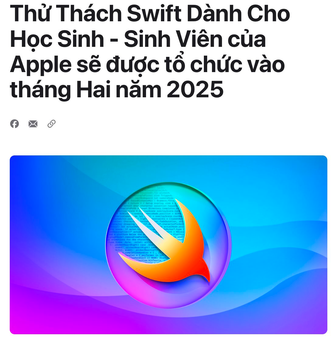 Apple chuẩn bị khởi động Swift Student Challenge 2025: Sân chơi cho các nhà lập trình trẻ!- Ảnh 1.