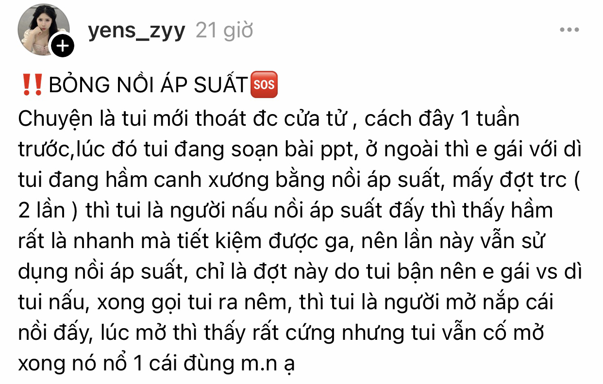 Nữ sinh Việt tại Hàn "thoát cửa tử" khi nồi áp suất phát nổ: Nguyên nhân từ cách dùng phổ biến!- Ảnh 1.