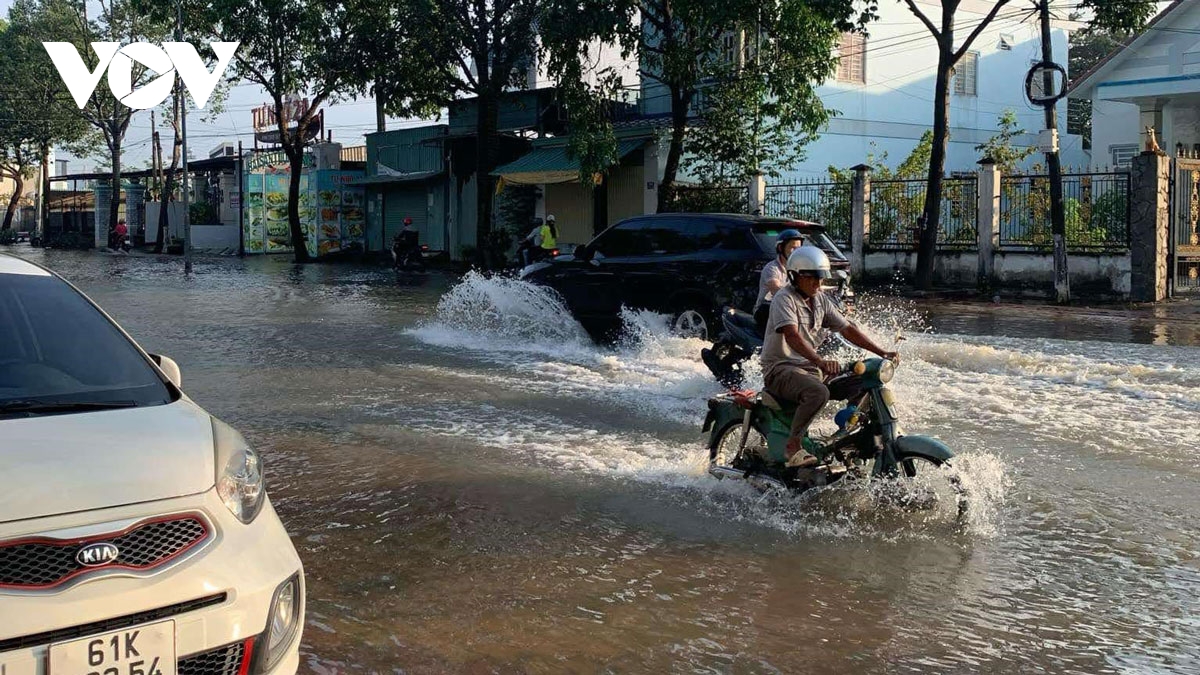 Triều cường vượt mức báo động gây ngập nhiều nơi ở Bình Dương- Ảnh 3.