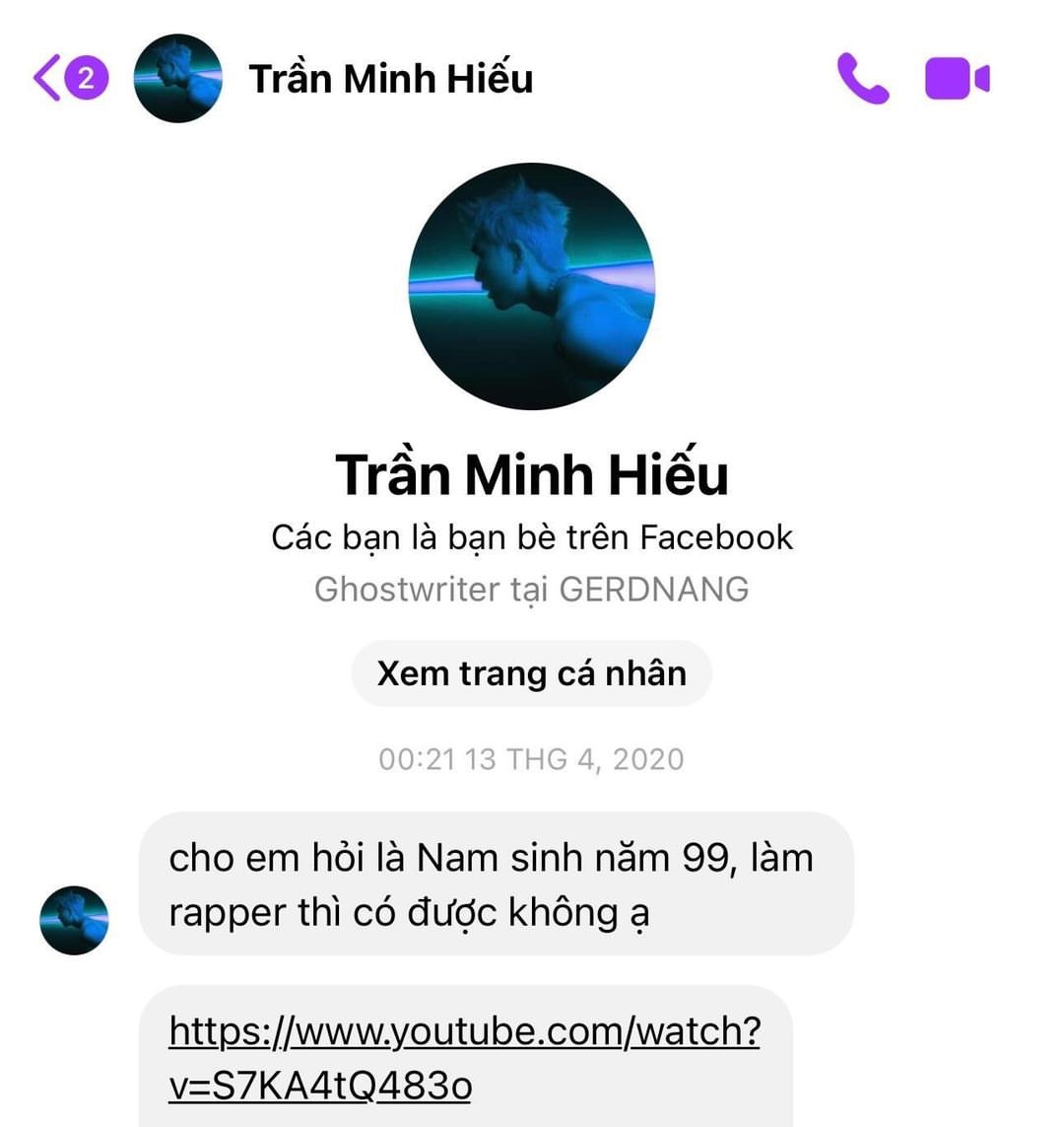 HIEUTHUHAI bị “bóc" tin nhắn ứng tuyển làm rapper: Rất “vô tri", lễ phép, càng tìm hiểu fan càng mê!- Ảnh 2.