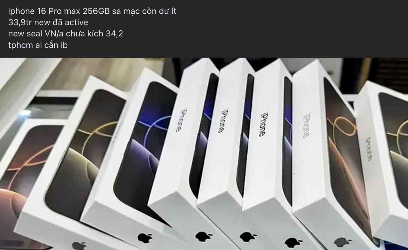 Giá iPhone 16 Pro Max màu vàng liên tục thiết lập đáy mới trên thị trường 