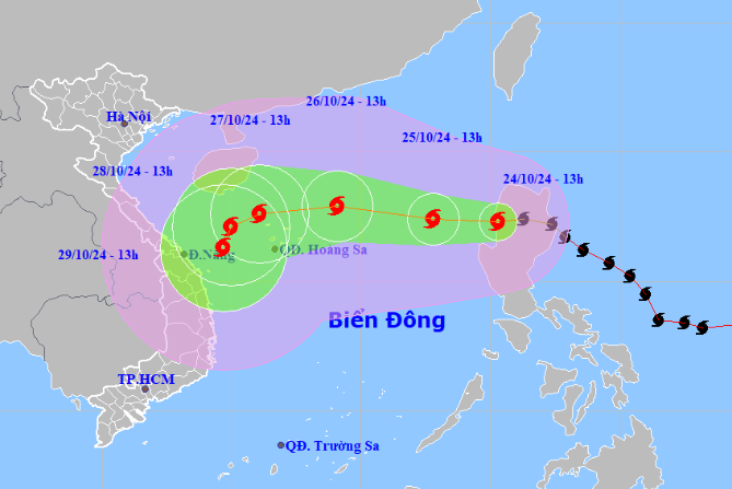 Bão Trà Mi diễn biến rất khó lường, đổi hướng 4 lần trước khi vào Biển Đông: Bộ Công an gửi công điện chủ động ứng phó bão- Ảnh 1.