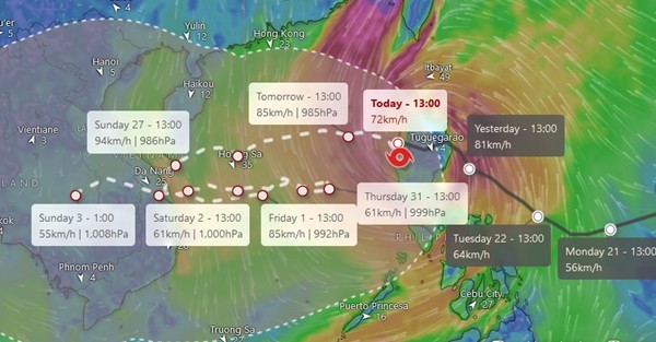 Bão số 6 (Trami) “loay hoay” trên Biển Đông, có thể cạnh tranh với cơn bão mới- Ảnh 4.
