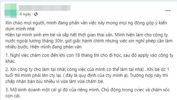 Mẹ bỉm lương tháng 30 triệu phân vân nghỉ việc chăm con, làm tại nhà hay kinh doanh, lời khuyên nhiều nhất gây ngỡ ngàng!- Ảnh 1.