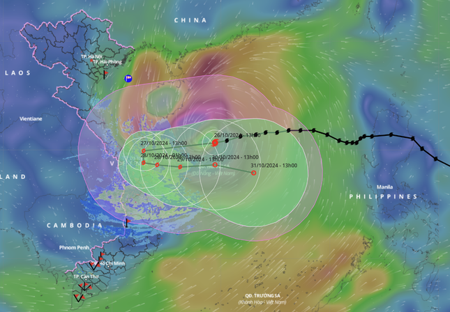 Bão Trà Mi tiến gần đất liền, gió giật cấp 14- Ảnh 1.