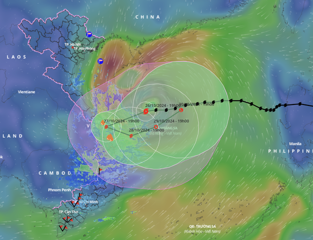 Bão Trà Mi sẽ đi vào đất liền các tỉnh miền Trung trước khi ngược ra biển- Ảnh 1.