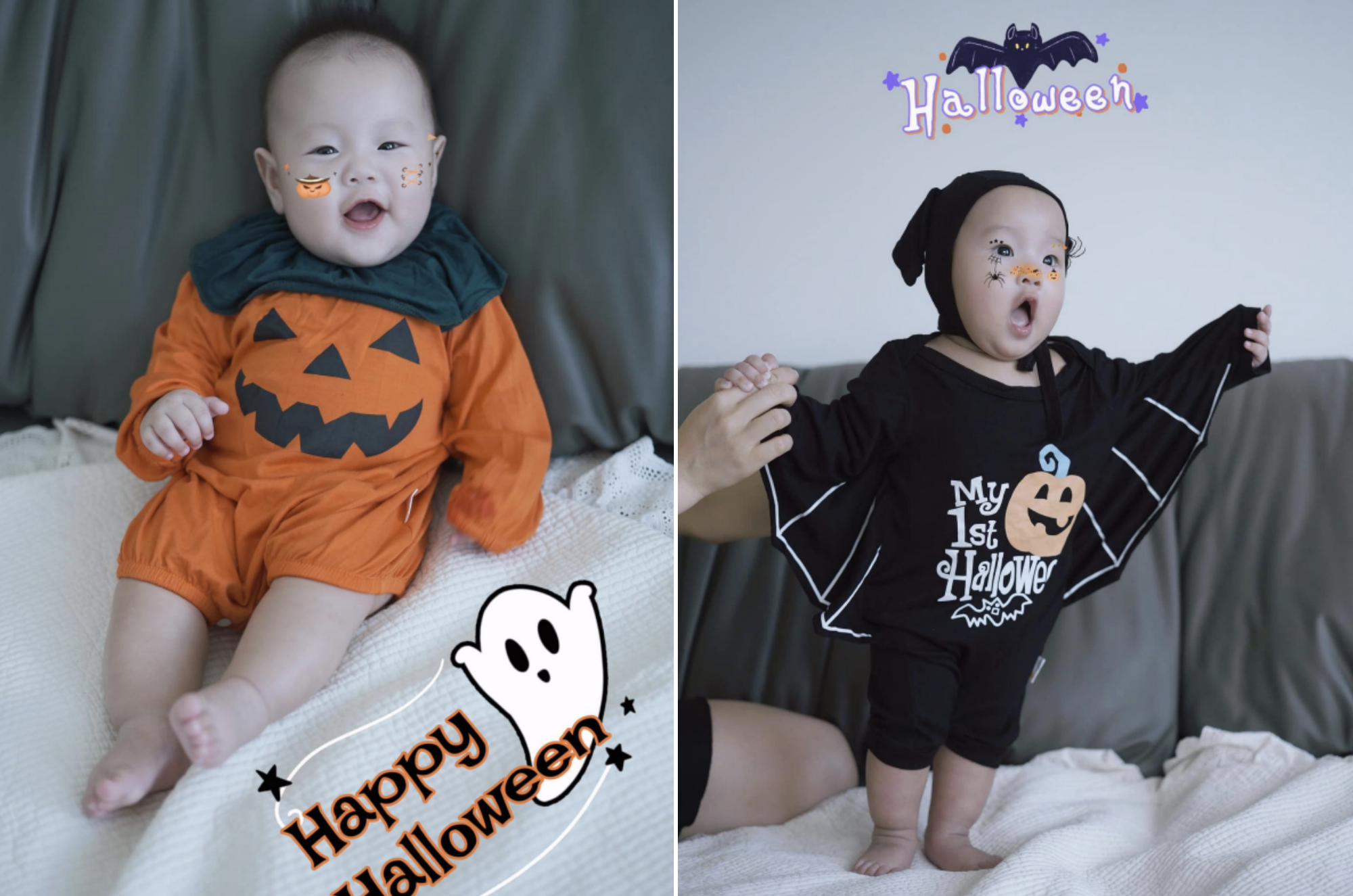 Cặp rich kid nhà shark Bình - Phương Oanh hoá bí ngô và người dơi "quậy" Halloween: 10 điểm đáng yêu!- Ảnh 2.