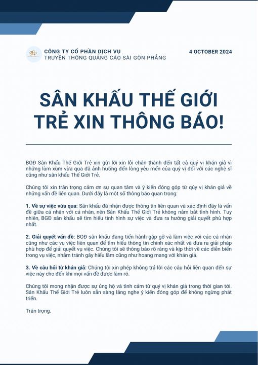 Sân khấu Thế Giới Trẻ lên tiếng sau khi Phan Đạt tố cáo chấn động 3 sao Vbiz- Ảnh 1.