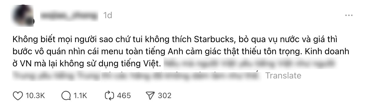 Menu Starbucks gây tranh cãi vì không dùng tiếng Việt- Ảnh 1.