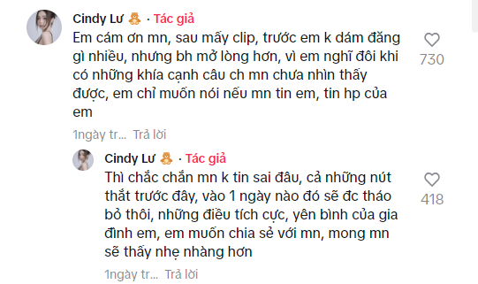 Cindy Lư phản ứng mạnh khi lùm xùm 