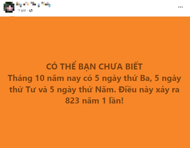 Xôn xao tháng 10 có 5 ngày đặc biệt thu hút tiền tài, chuyện lạ "hơn 800 trăm năm mới có": Thực hư thế nào?- Ảnh 1.