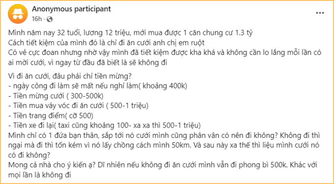 Không đi đám cưới đồng nghiệp và bạn bè, cô gái mua được chung cư 1,3 tỷ đồng với mức lương 12 triệu- Ảnh 1.