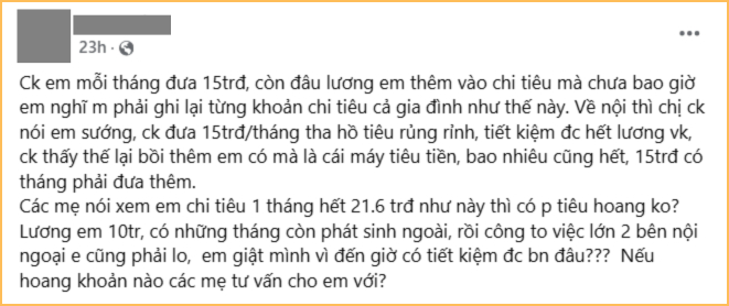 Mỗi tháng tiêu gần 22 triệu, bức ảnh chụp màn hình phơi bày cái khó của biết bao cô gái- Ảnh 1.