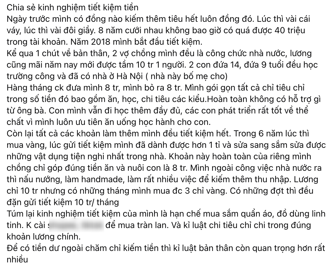 Tiết kiệm được 1 tỷ dù lương văn phòng 10 triệu, bài đăng của cô gái khiến hội đi làm phải suy nghĩ- Ảnh 1.