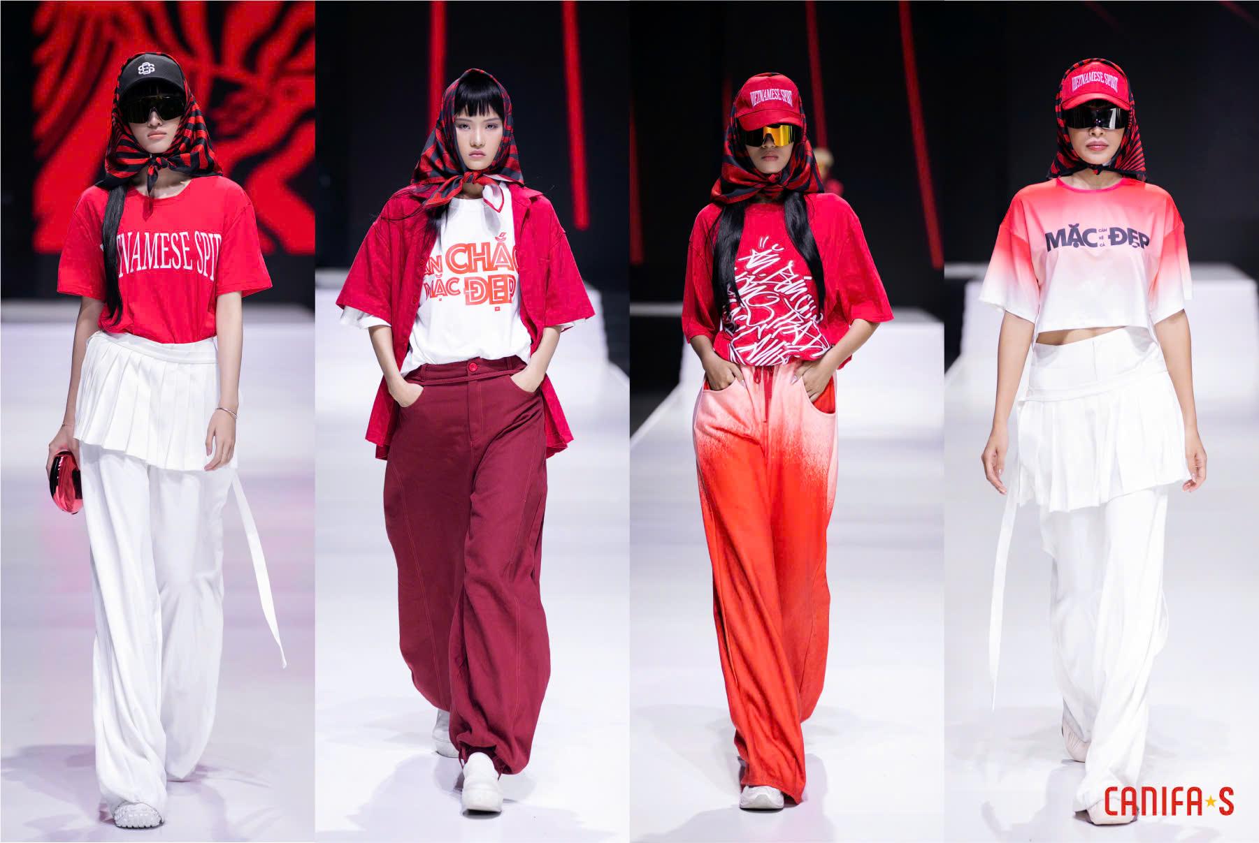 Canifa by Lê Hà: Bùng nổ cảm xúc với BST "Kết nối tự hào" tại Aquafina Vietnam International Fashion Week 2024- Ảnh 5.