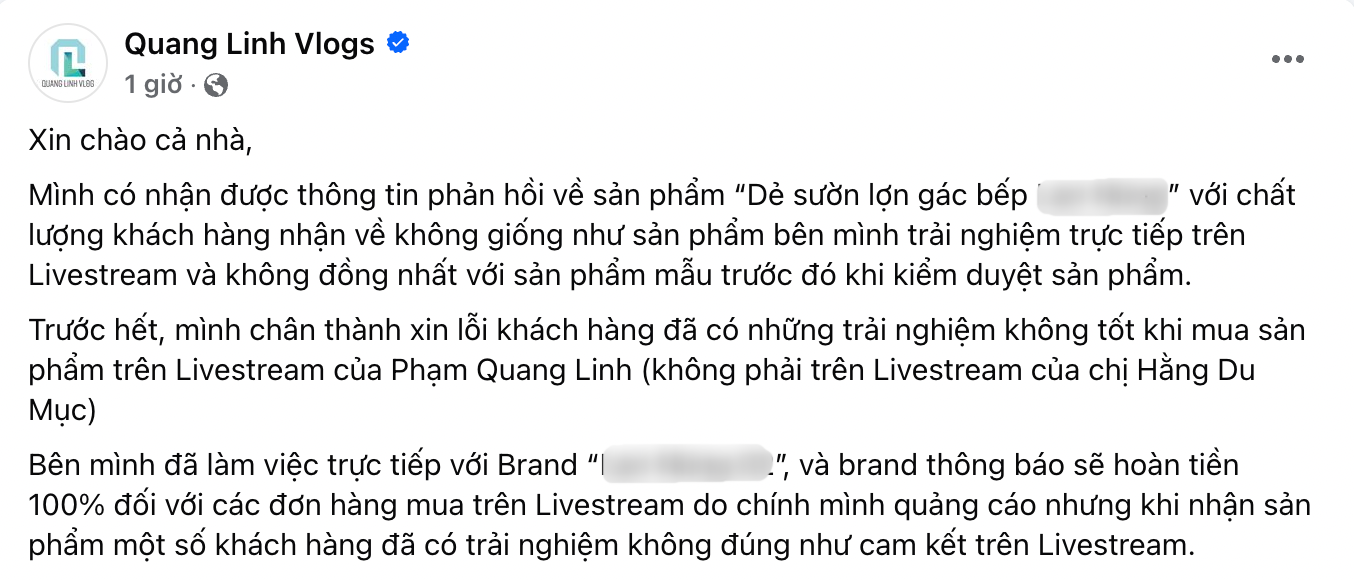 Quang Linh Vlogs xin lỗi vì bán hàng kém chất lượng, thái độ của người "bóc phốt" mới ngỡ ngàng- Ảnh 1.