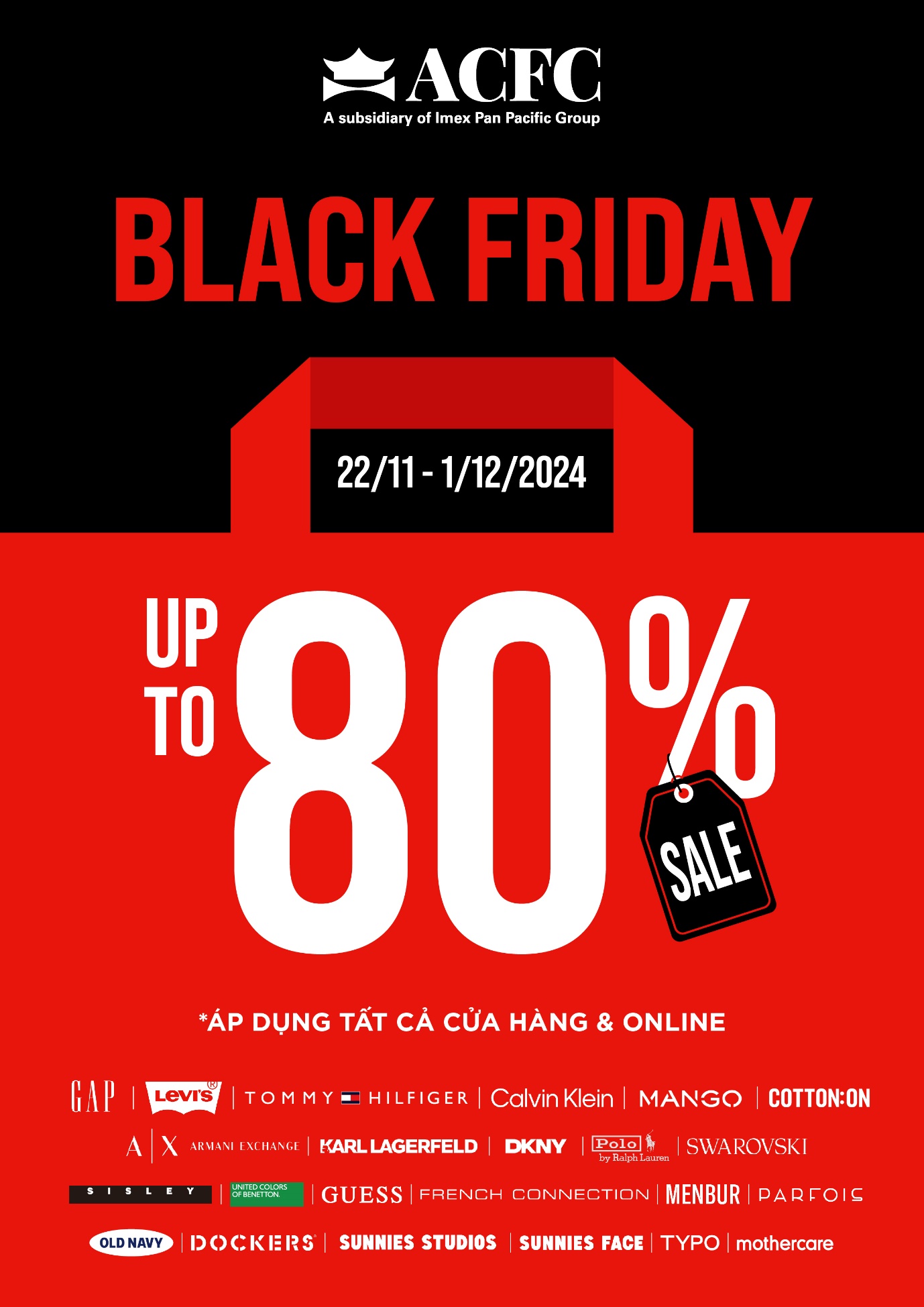 ACFC “khai tiệc” Sale Black Friday, “chiêu đãi” deal hời tốt nhất năm từ các thương hiệu thời trang quốc tế- Ảnh 1.