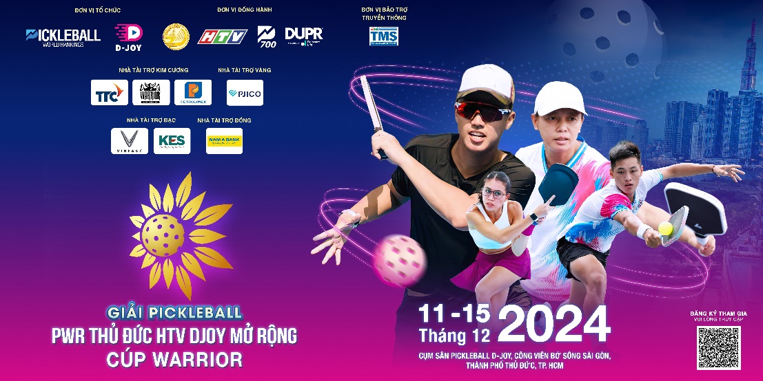 Giải pickleball PWR Thủ Đức HTV DJOY mở rộng - Cúp WARRIOR chính thức diễn ra vào tháng 12- Ảnh 1.