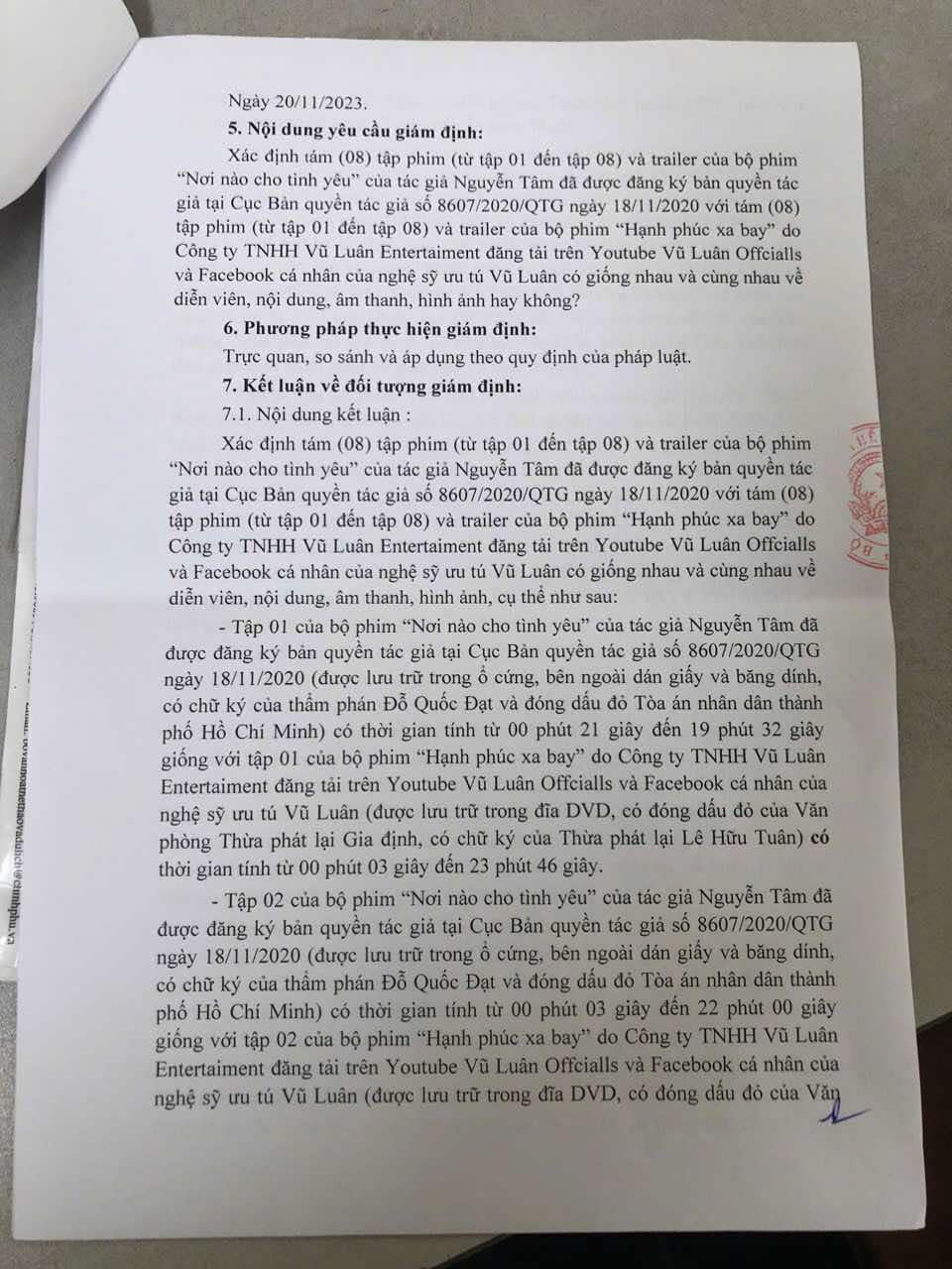 Có kết quả giám định tư pháp vụ công ty của NSƯT Vũ Luân bị kiện vì xâm phạm tác quyền- Ảnh 2.