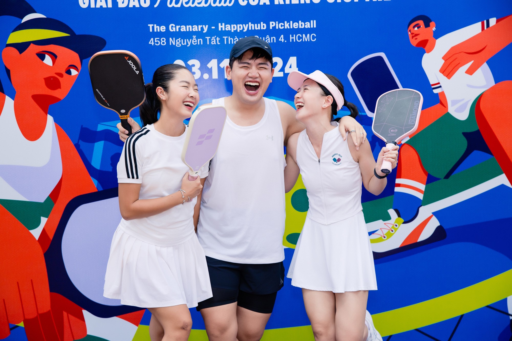 Dàn sao đổ bộ giải pickleball hot nhất hiện nay: Emily - Gigi Hương Giang 