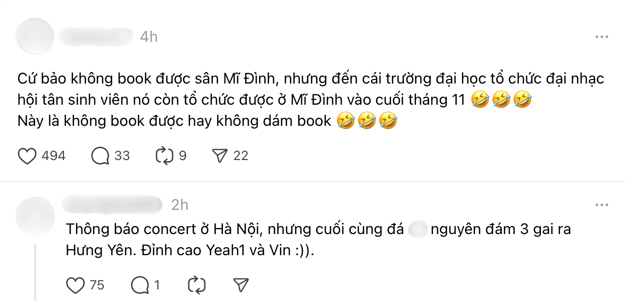 Concert Anh Trai Vượt Ngàn Chông Gai tại Hà Nội không tổ chức tại SVĐ Mỹ Đình, khán giả bùng nổ tranh cãi- Ảnh 4.