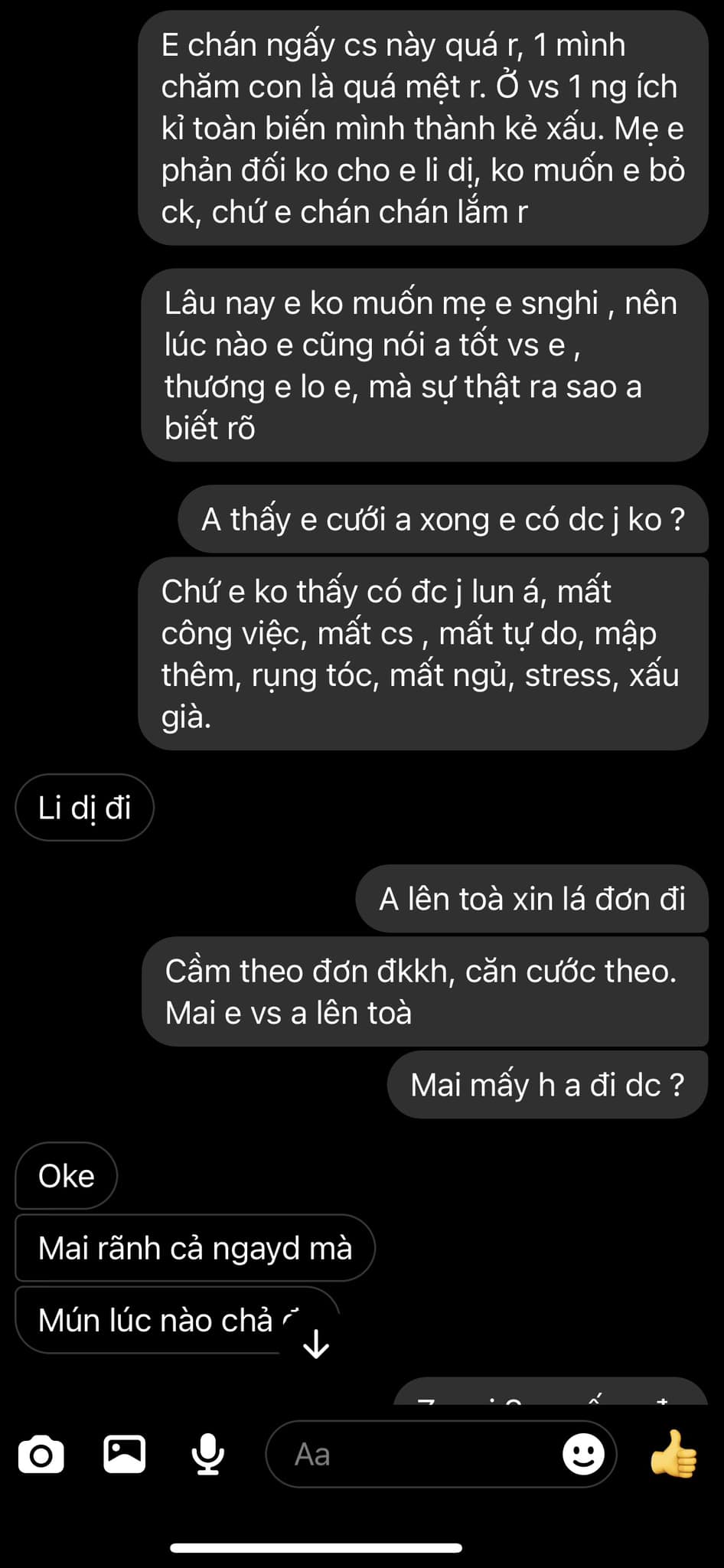 Đoạn tin nhắn với 4 chữ MẤT của người vợ và câu chốt "ly dị đi" của chồng gây bàng hoàng- Ảnh 1.