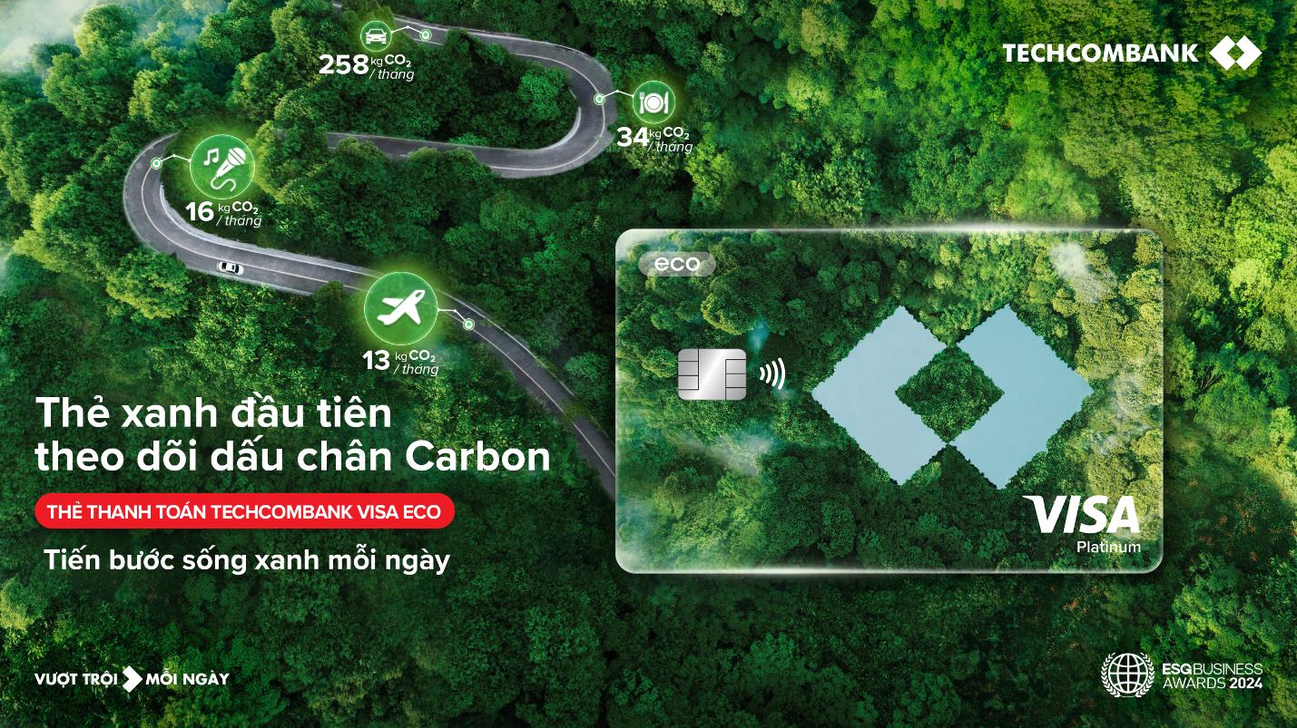 Techcombank ra mắt thẻ xanh đầu tiên theo dõi dấu chân carbon cho bạn tiến bước sống xanh mỗi ngày- Ảnh 1.